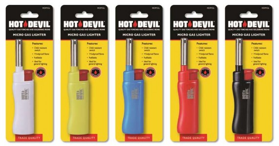 HOT DEVIL MICRO GAS LIGHTER assorted colours